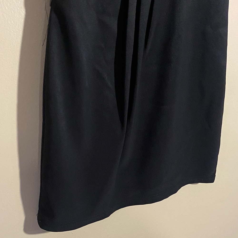 QED London Black & Cream Colorblock Ruffle Sheath Dress | Small - Picture 7 of 15